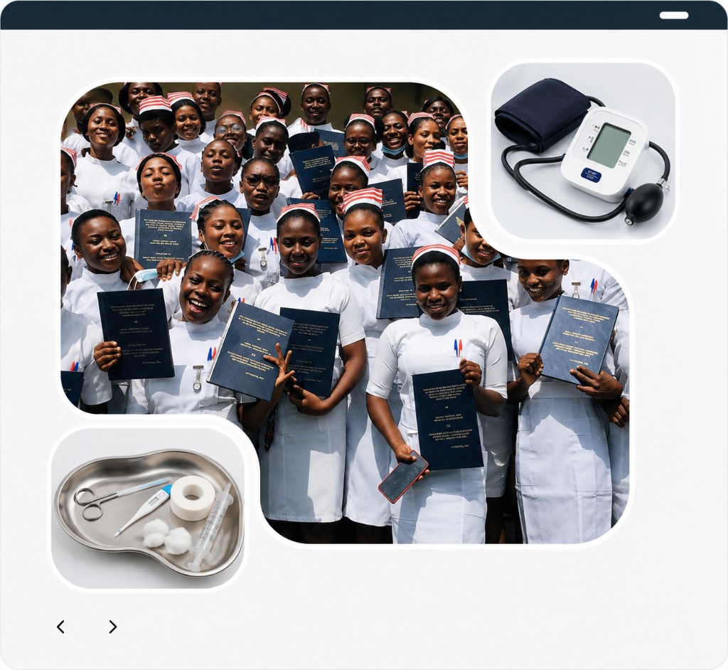 CONSIT nursing students celebrating with certificates and clinical training equipment