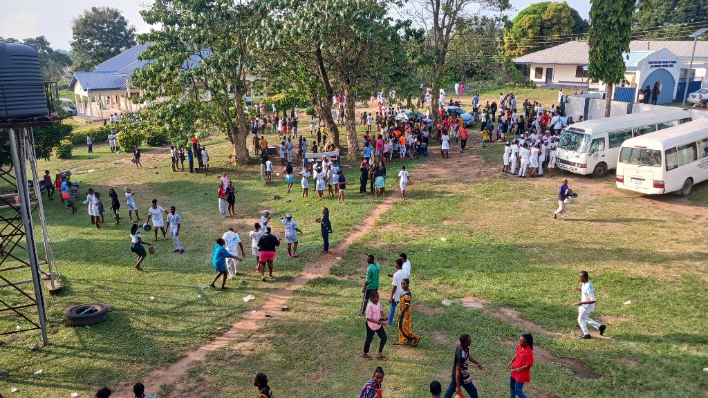 Students gathered outdoors on the CONSIT campus grounds